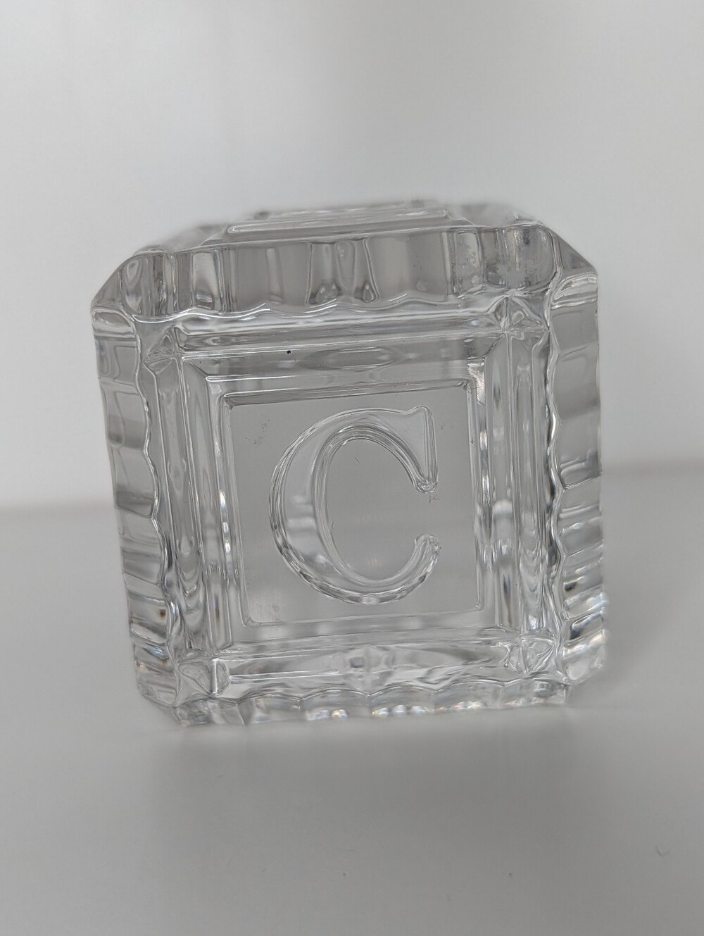 Waterford Solid Crystal ABC Baby Building Block 2" Square Paperweight